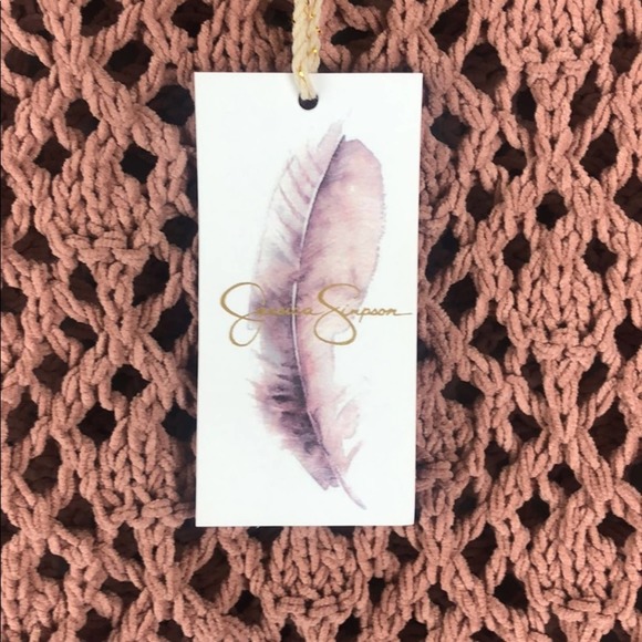 Jessica Simpson Pink Loose Knit Crop Sweater (M) - Picture 5 of 5